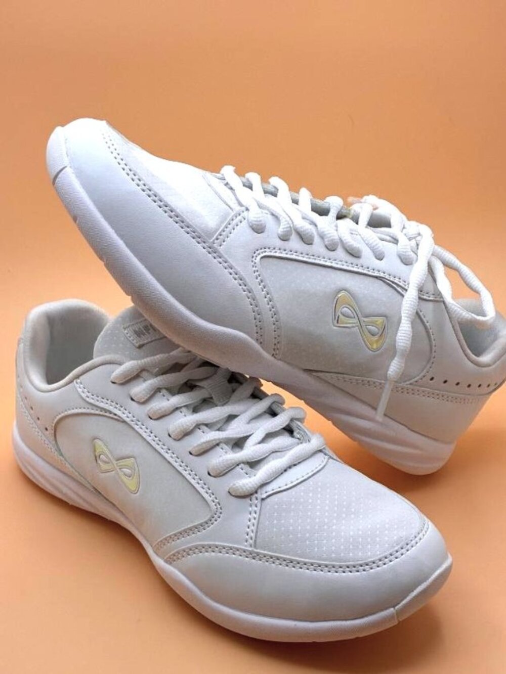 EUC Nfinity Womens 6.5 White Fearless Cheerleading Low Top Cheer Shoes Sneakers - Picture 1 of 13